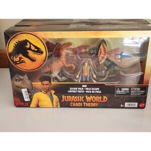 Jurassic World Chaos Theory Ben Escape Pack Atrociraptor Tiger Dilophosaurus